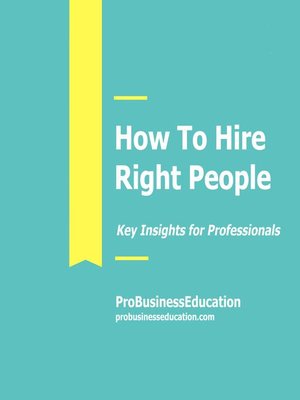 cover image of How to Hire Right People